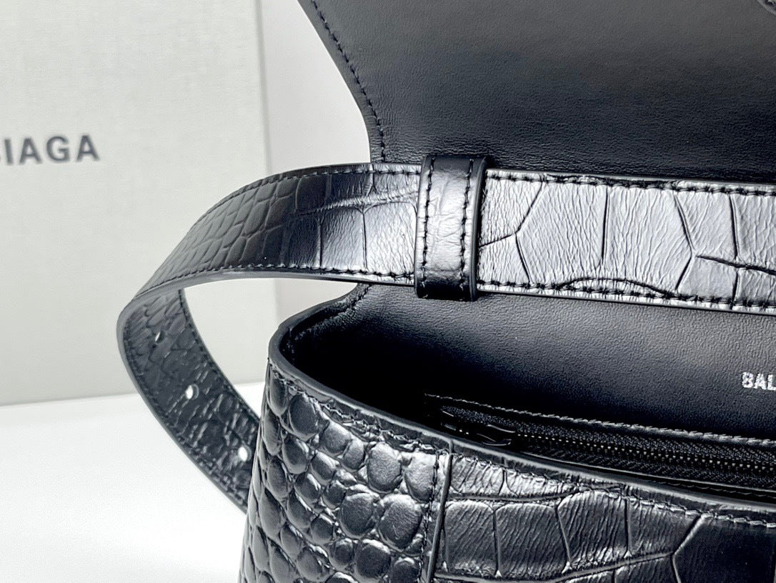 BLCG Downtown Crocodile Embossed Shoulder Bag