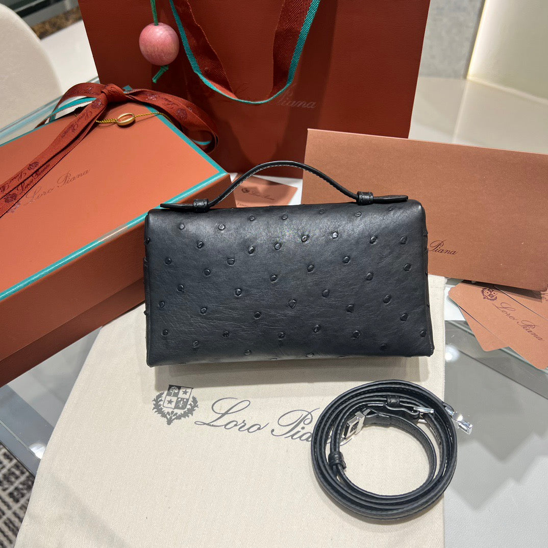 LP Extra Pocket L19 Ostrich Leather Bag