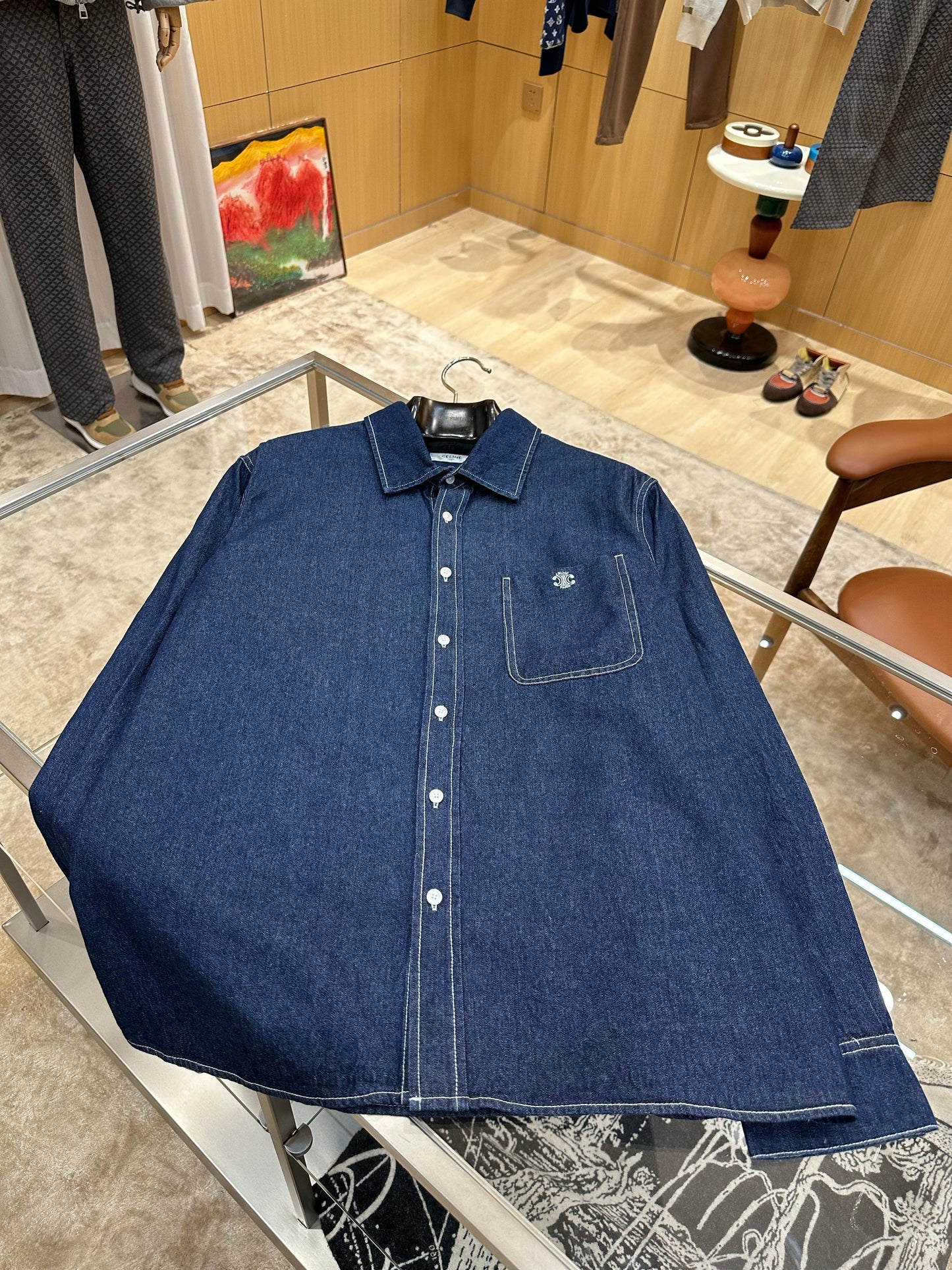Celine Denim Long Sleeve Shirt