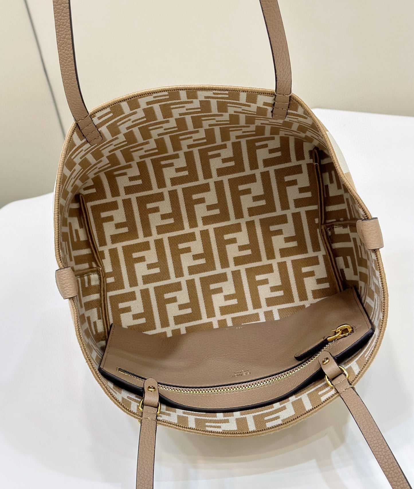 Fendi Pequin Roll Tote Bag (Medium)