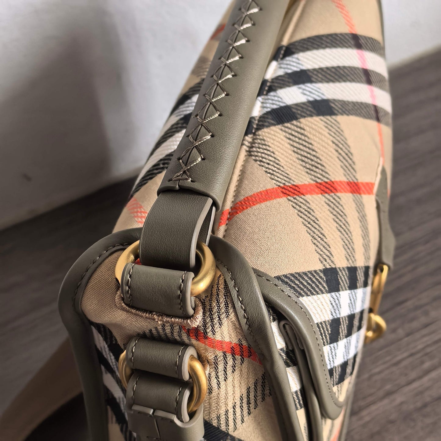 Burberry Small B-Clip Check Messenger Bag