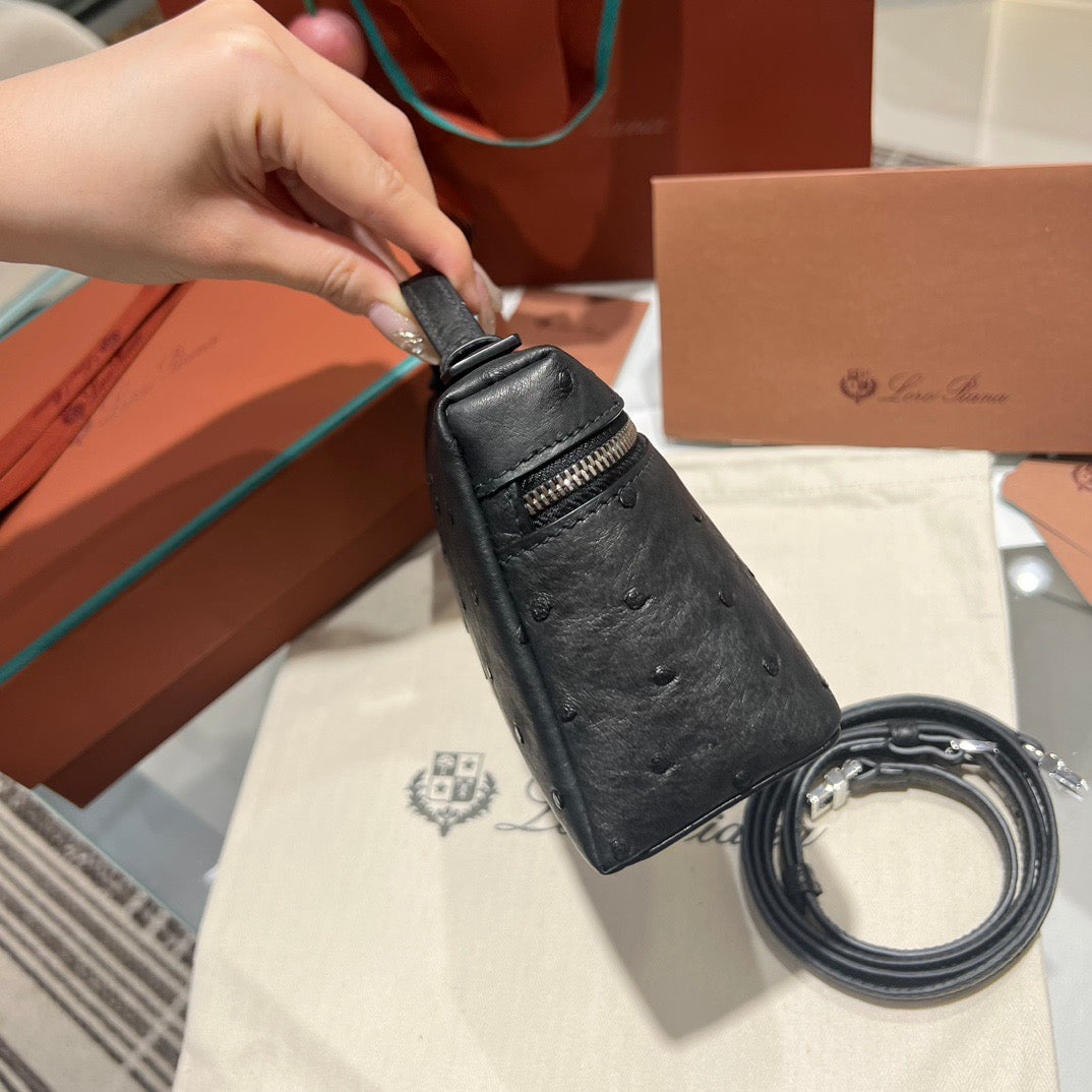 LP Extra Pocket L19 Ostrich Leather Bag