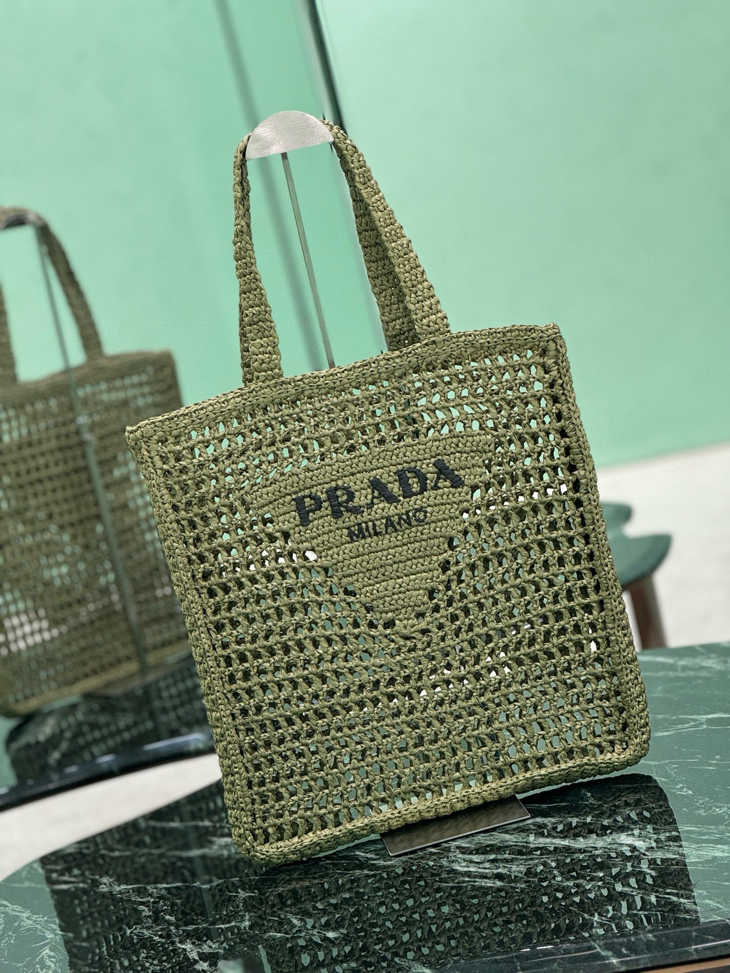 Prada Raffia Tote Bag