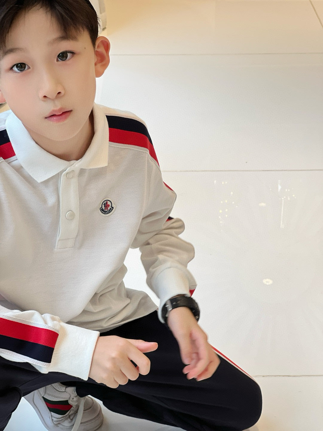 Moncler Long Sleeve Polo