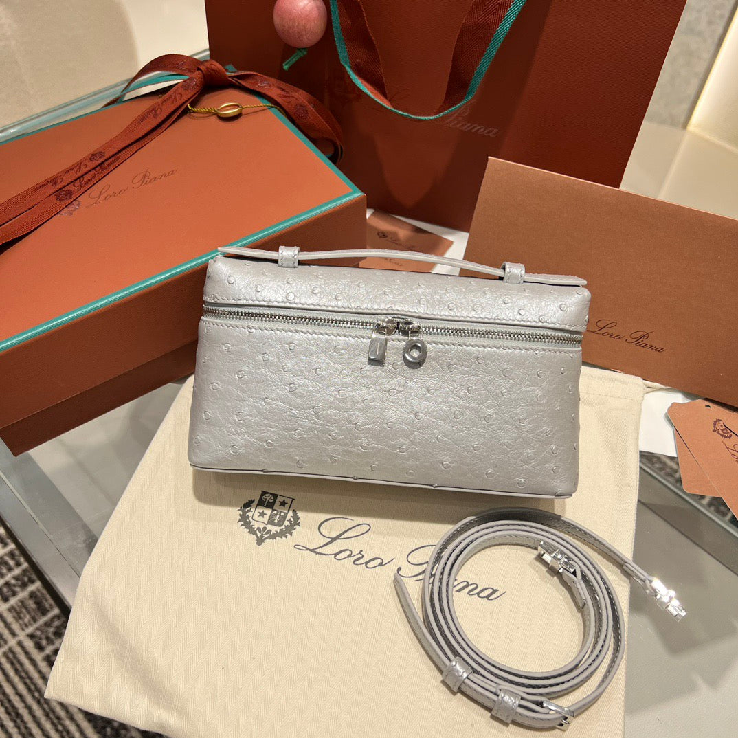 LP Extra Pocket L19 Ostrich Leather Bag