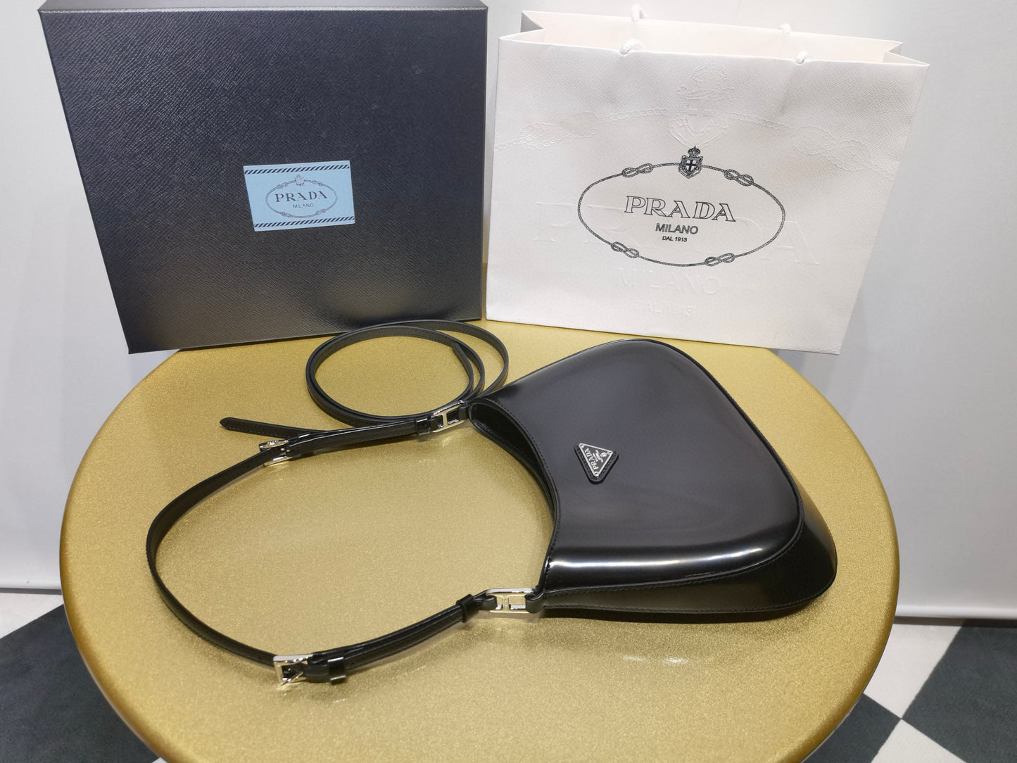 Prada Cleo Handbag 22x18.5x4.5cm