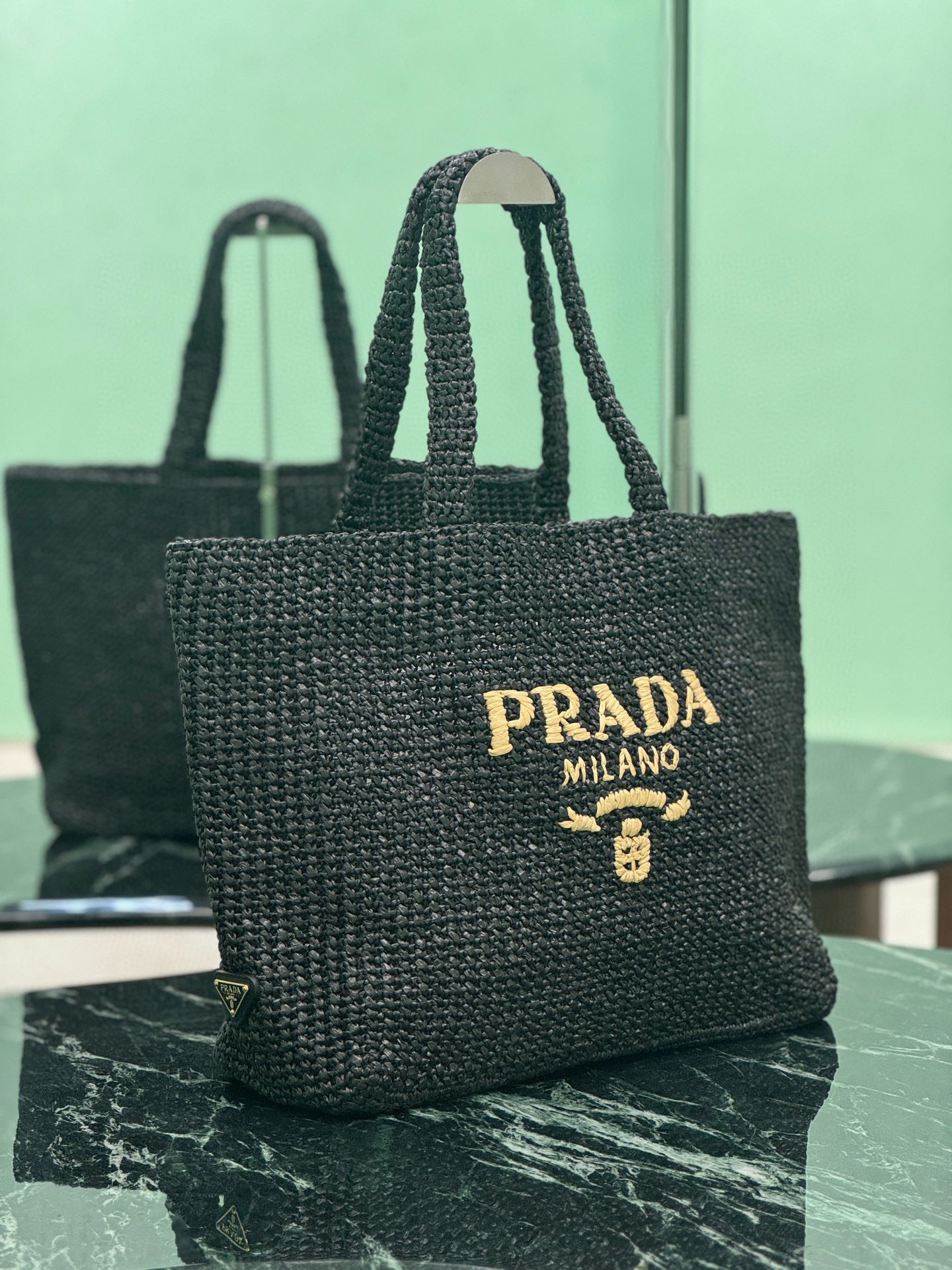 Prada Raffia Tote Bag