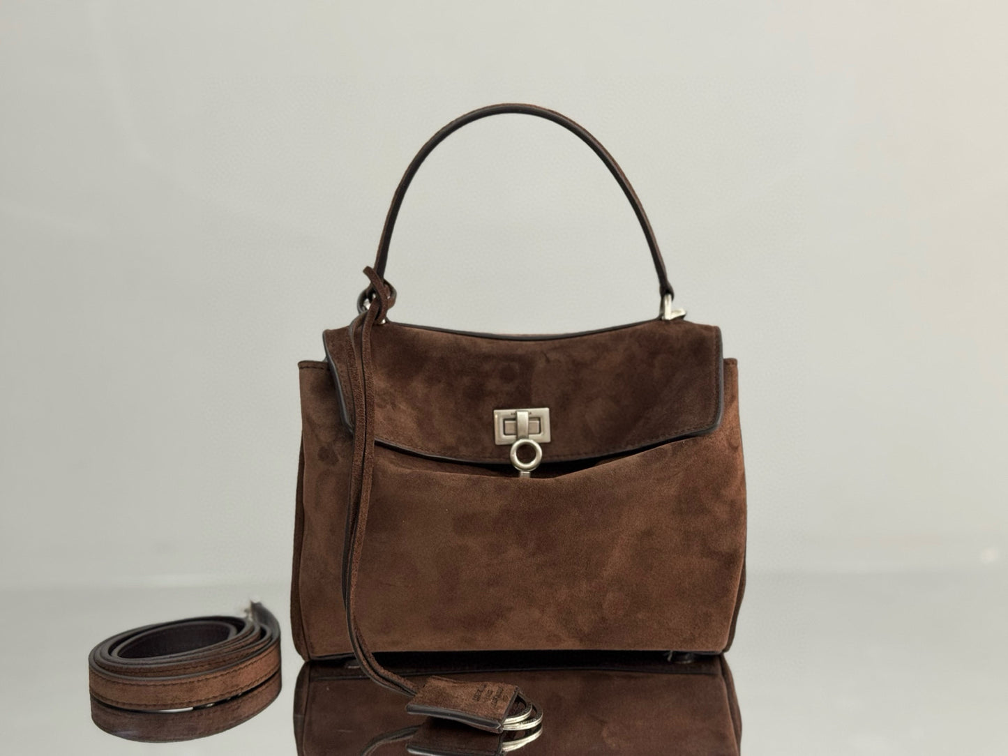 BLCG Rodeo Medium Suede Handbag 22x10x8cm