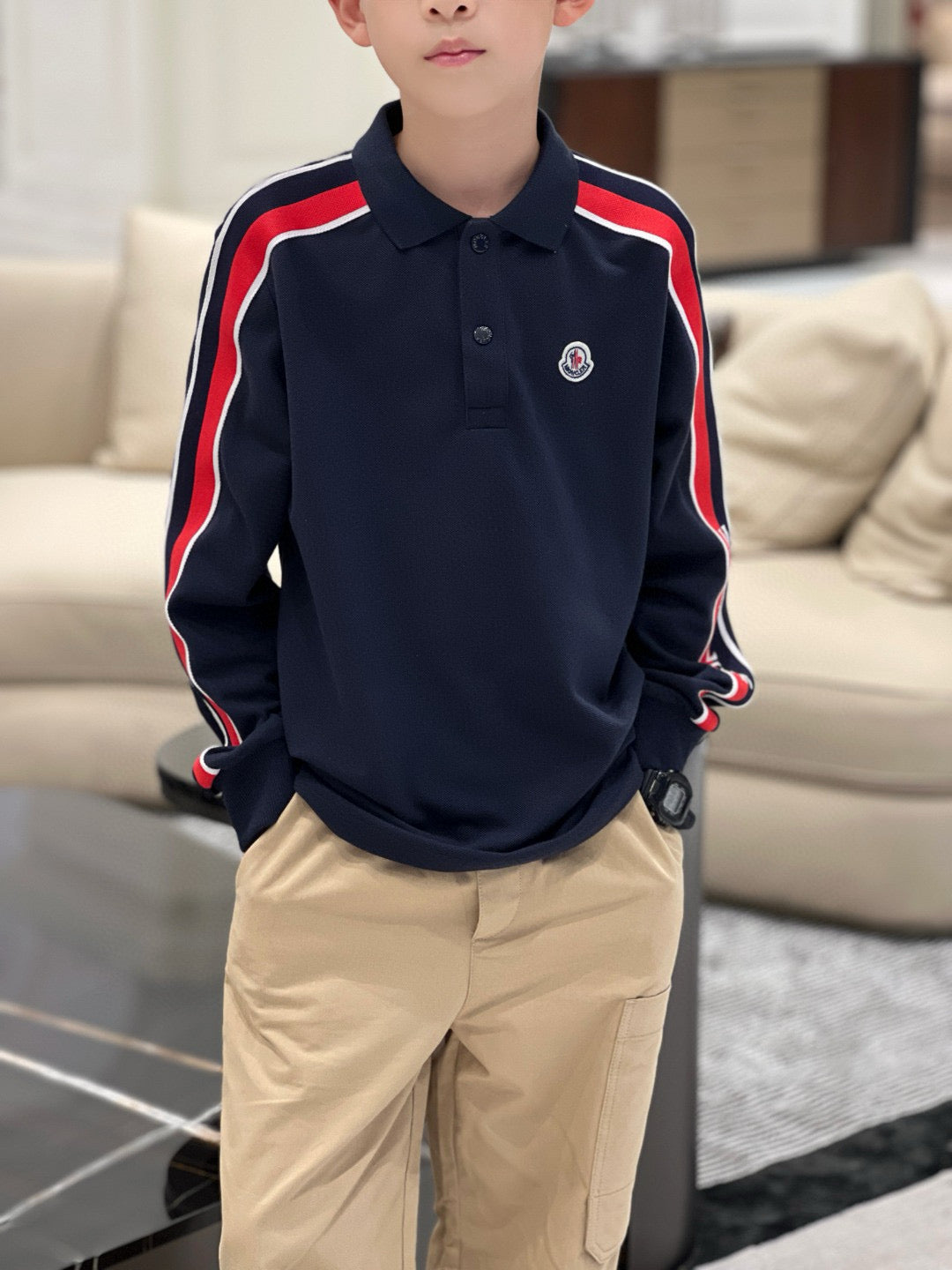 Moncler Long Sleeve Polo