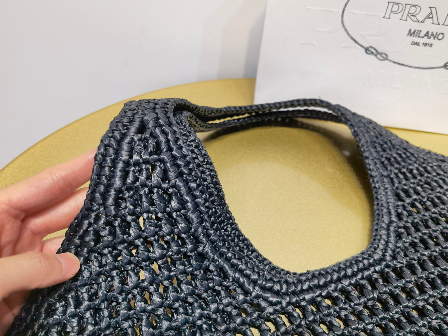 PD Raffia Crochet Tote Bag
