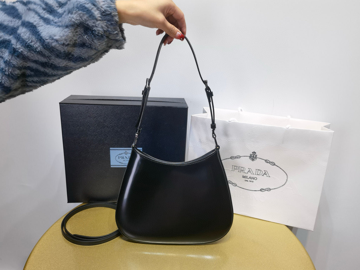 Prada Cleo Handbag 22x18.5x4.5cm