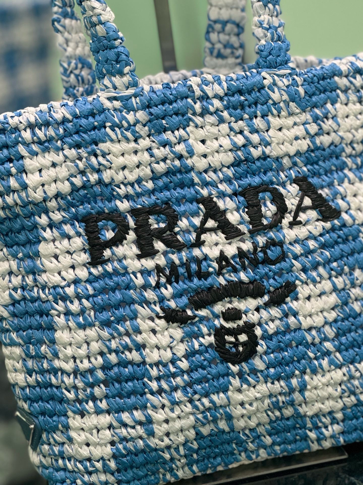 Prada Raffia Tote Bag