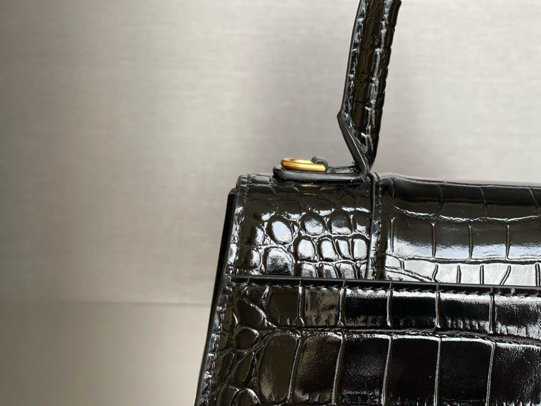 BLCG Hourglass Crocodile Top-handle Handbag(19x8x21cm)