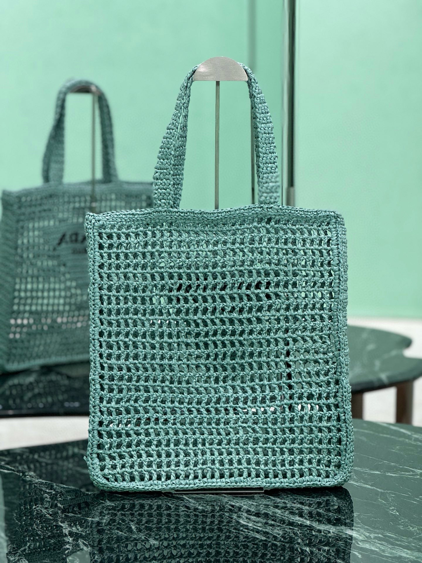 Prada Raffia Tote Bag