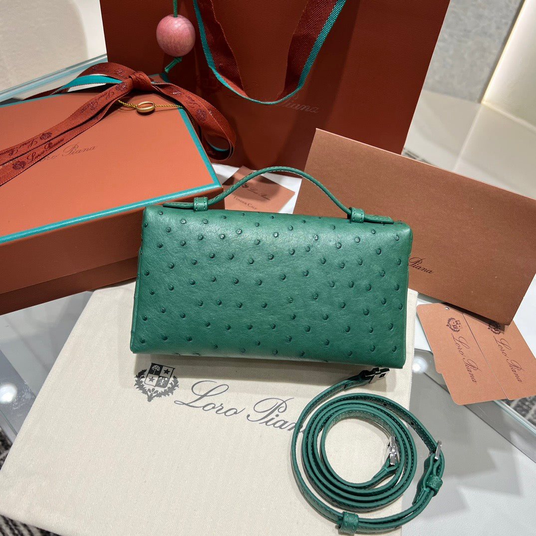 LP Extra Pocket L19 Ostrich Leather Bag