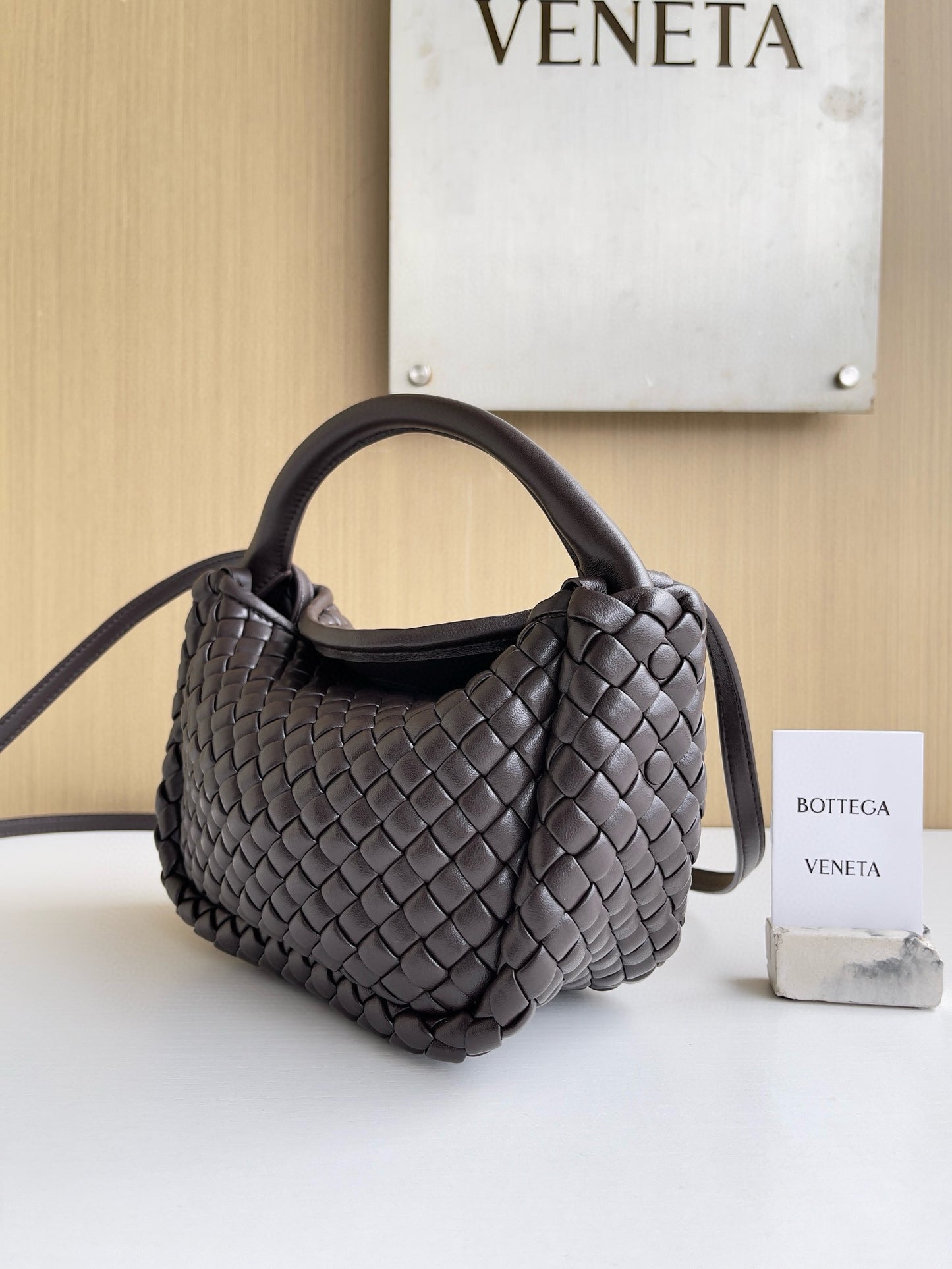 BV Burgundy Cobble Top-Handle Bag