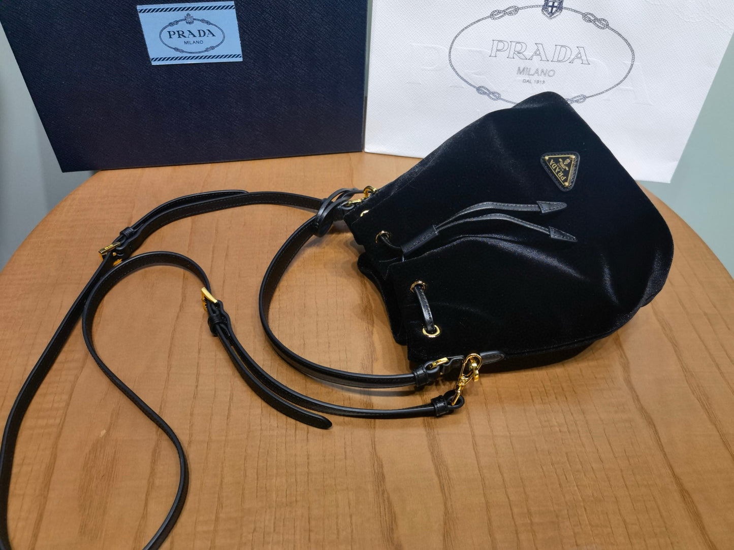 PD Mini Velvet Bag With Nappa Leather