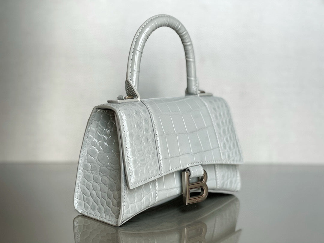 BLCG Hourglass Crocodile Top-handle Handbag(19x8x21cm)