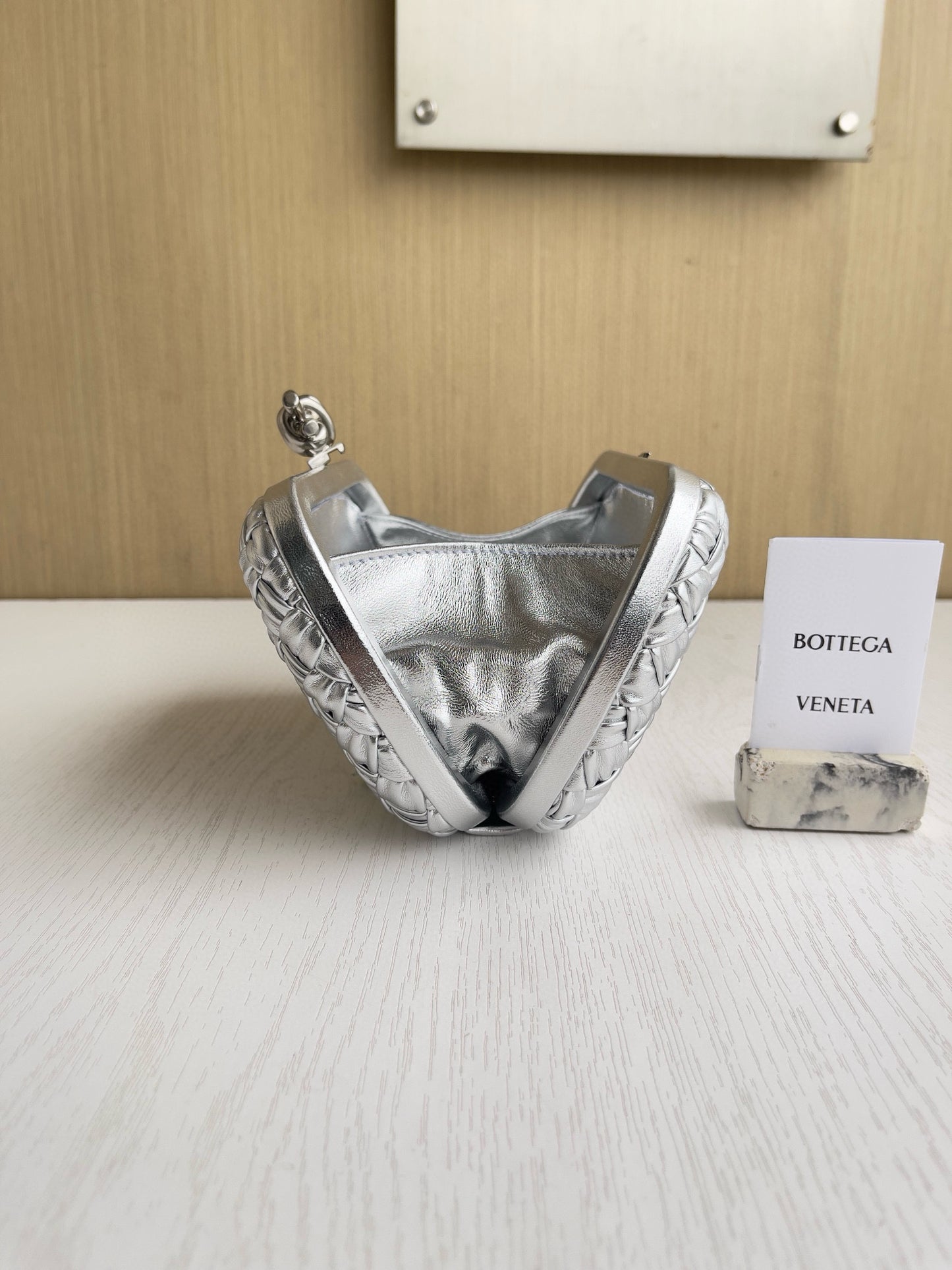 BV Plisse Knot Clutch Bag