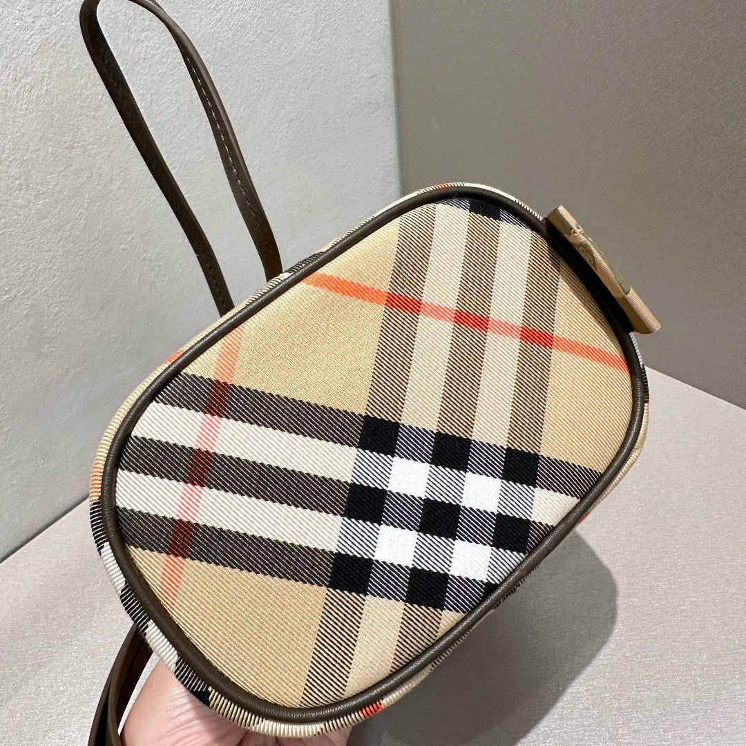 Burberry Check Cotton Mini Bucket Bag