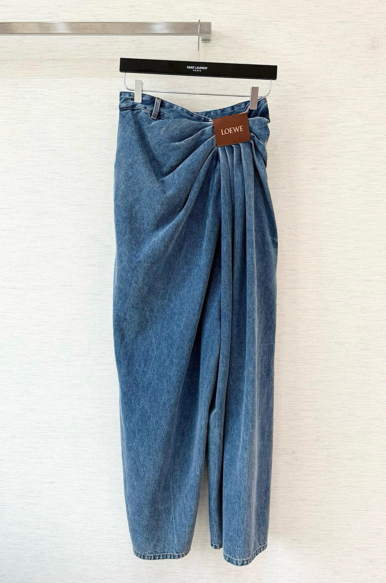 Loewe Blue Draped Jeans