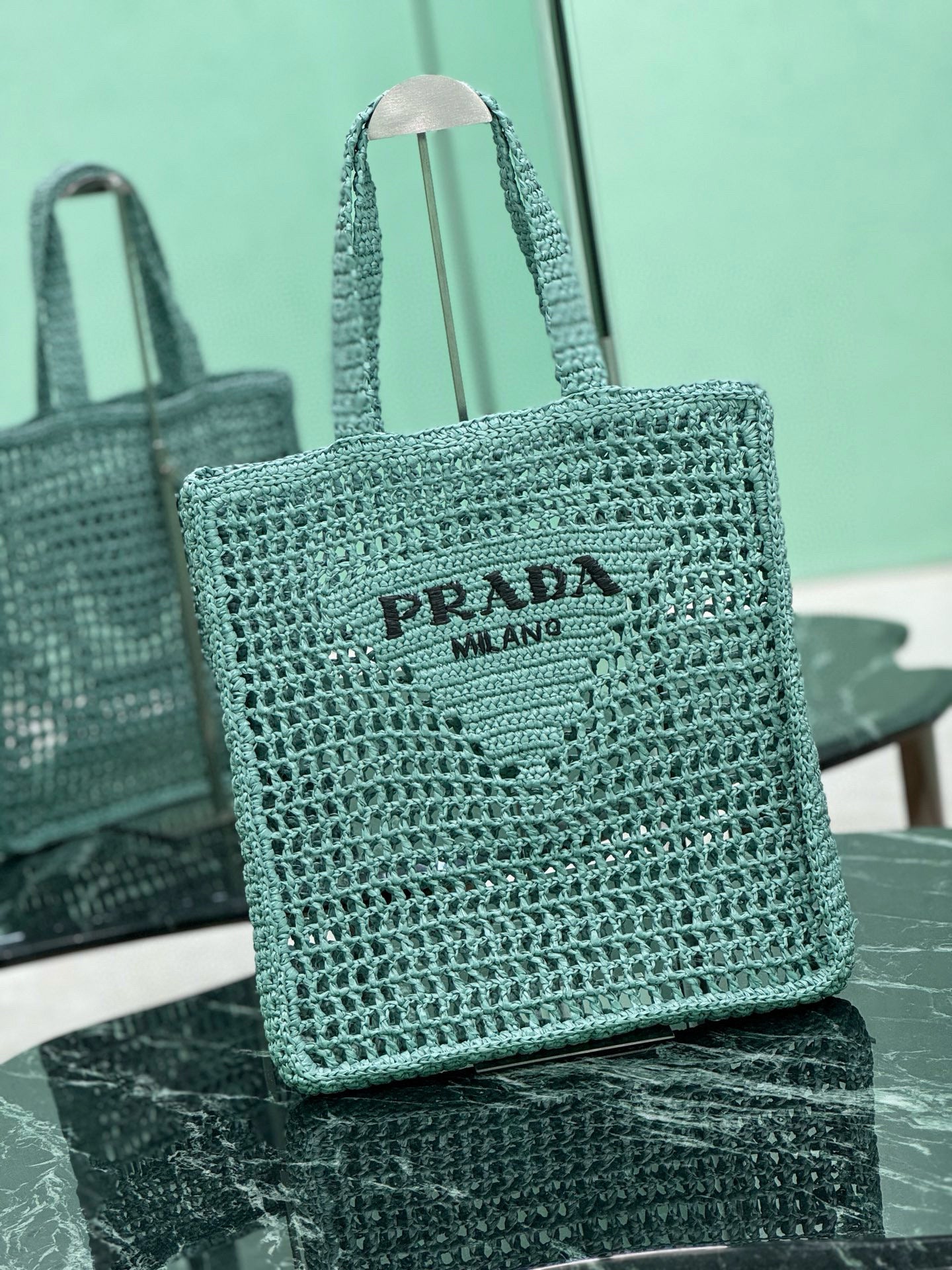 Prada Raffia Tote Bag