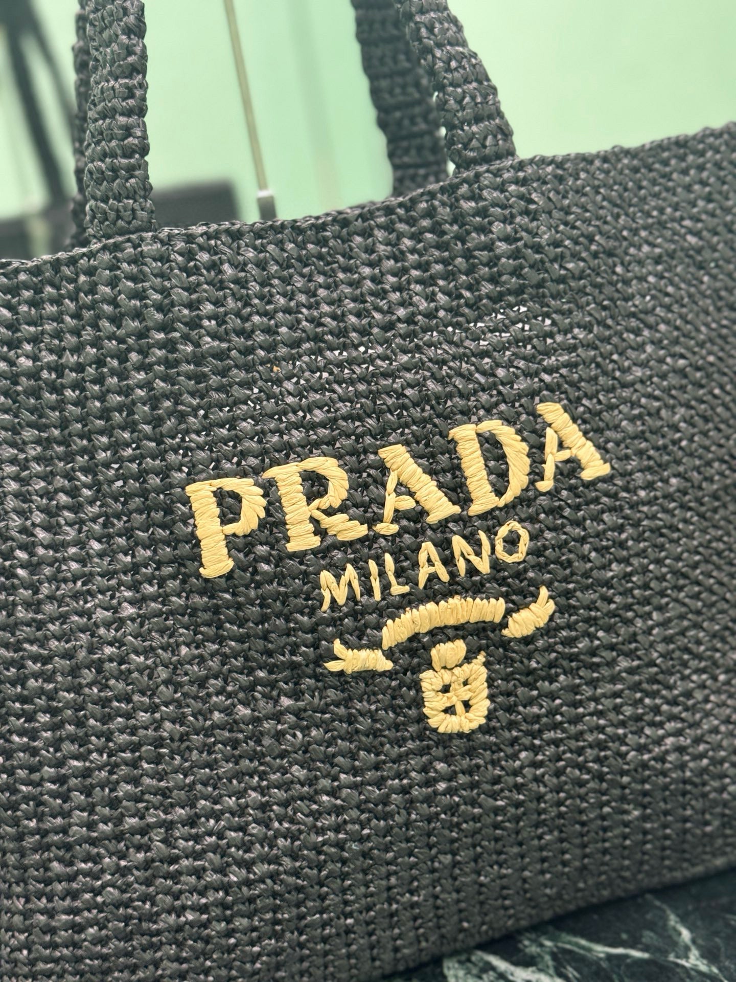 Prada Raffia Tote Bag