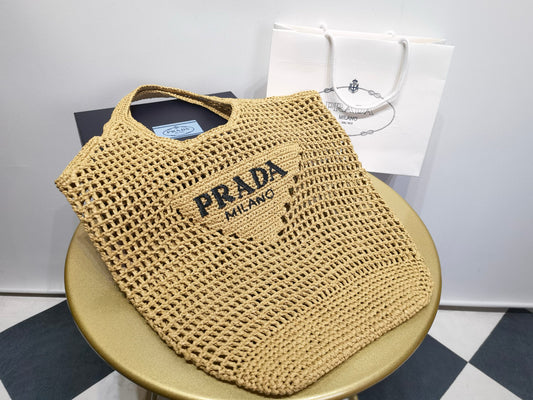 PD Raffia Crochet Tote Bag