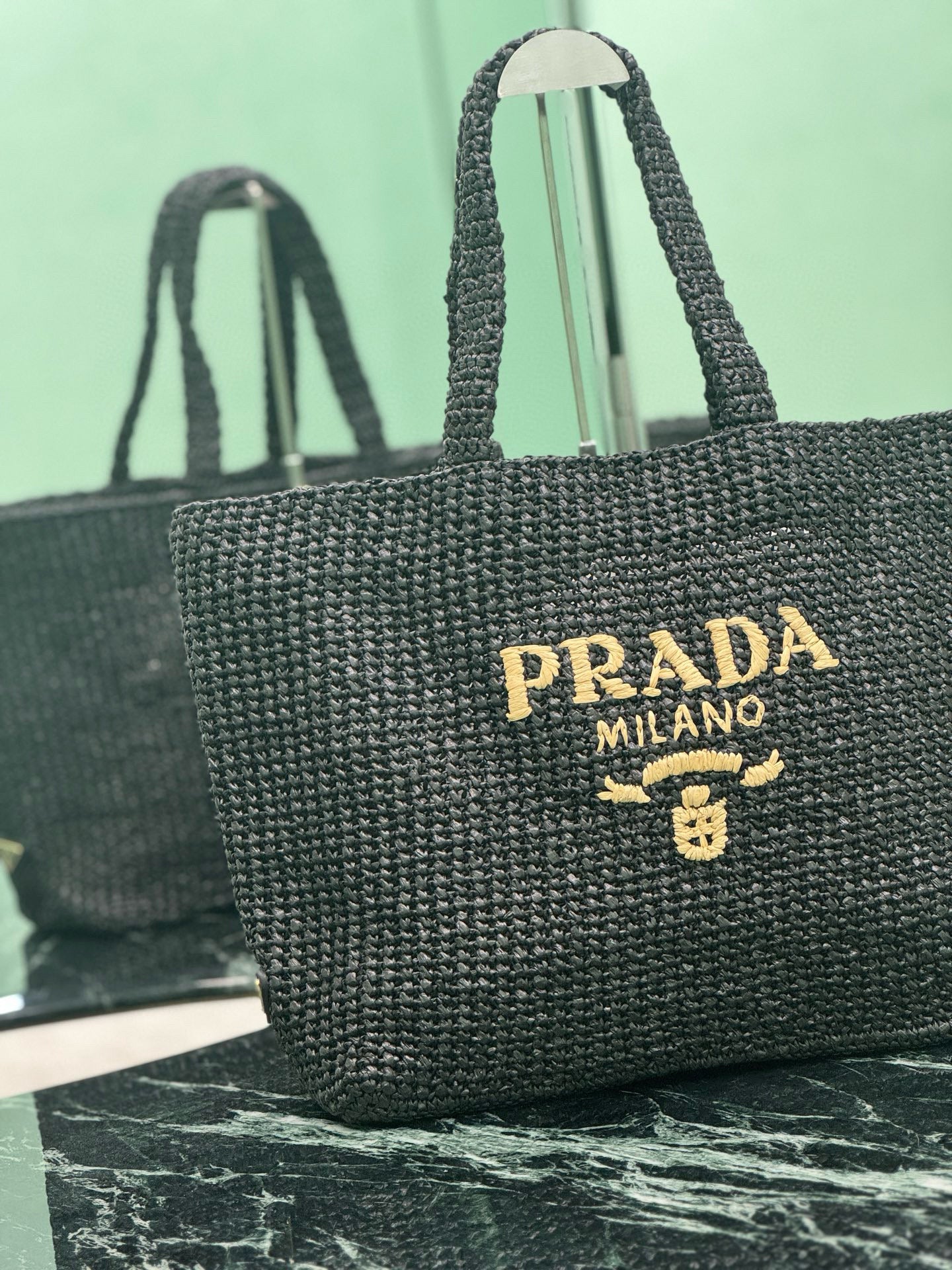 Prada Raffia Tote Bag