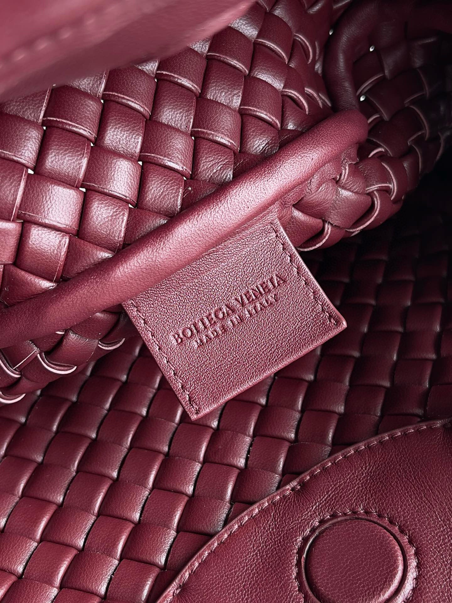 BV Burgundy Cobble Top-Handle Bag