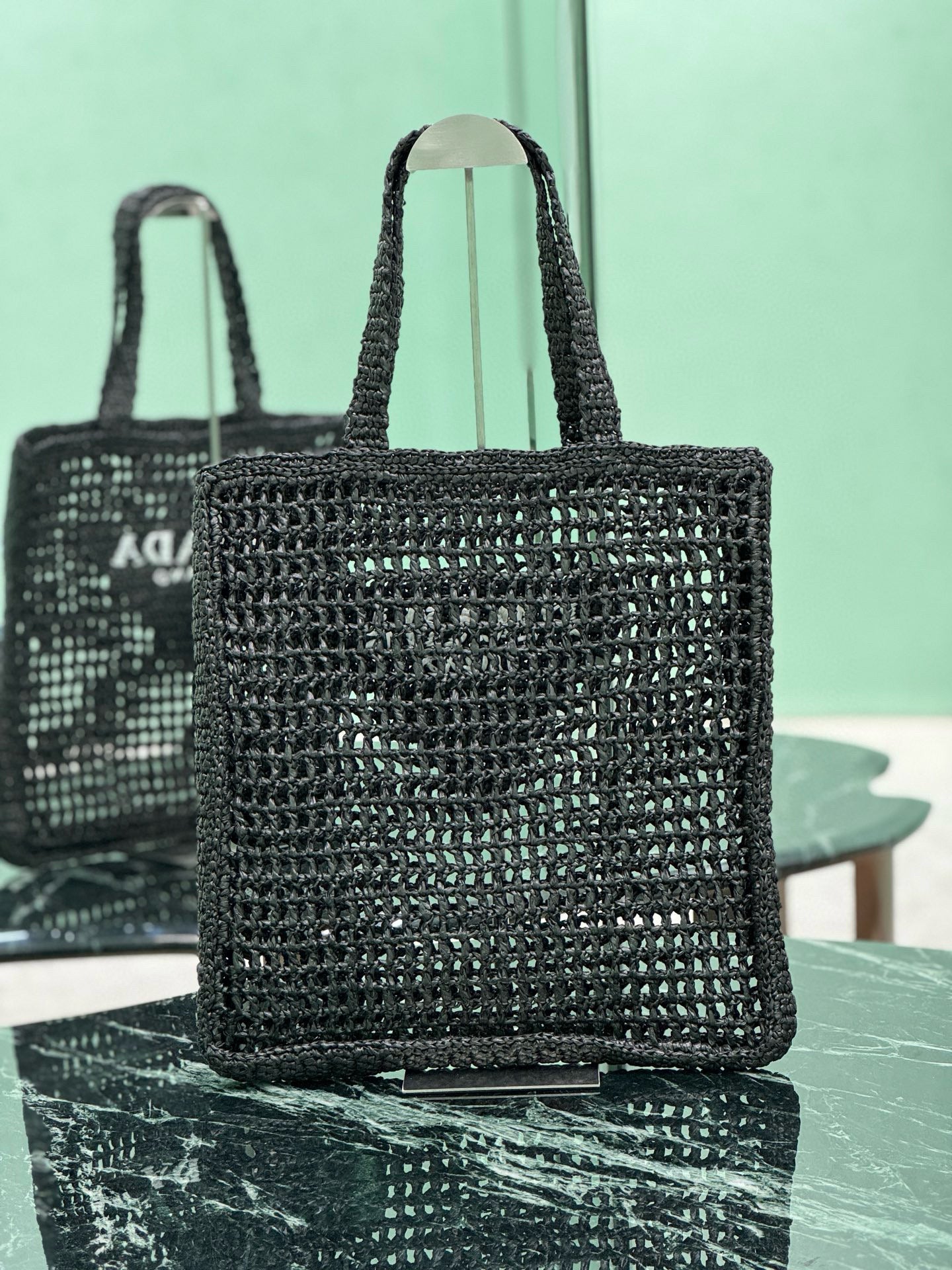 Prada Raffia Tote Bag