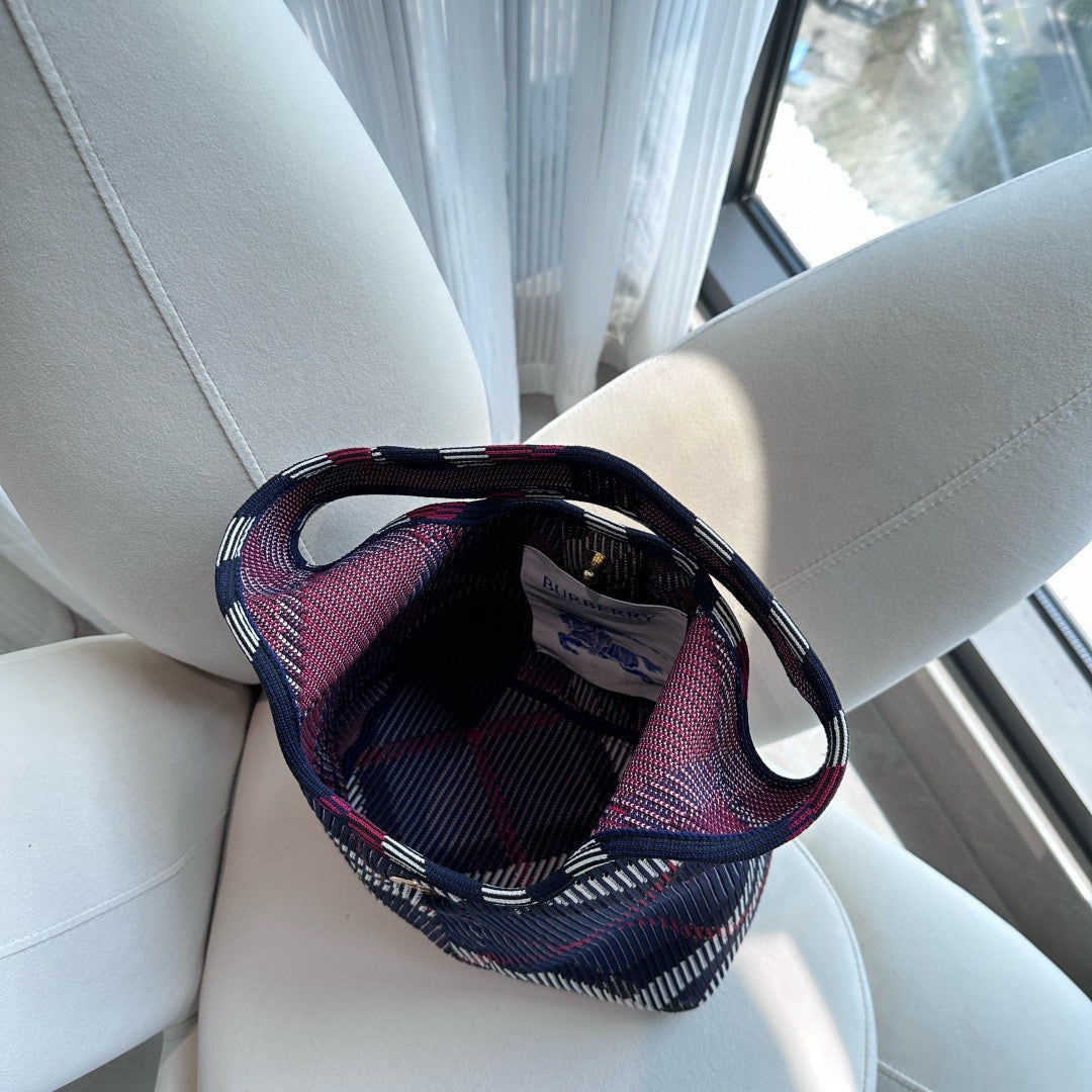 Burberry Small Check Knitted Shoulder Bag