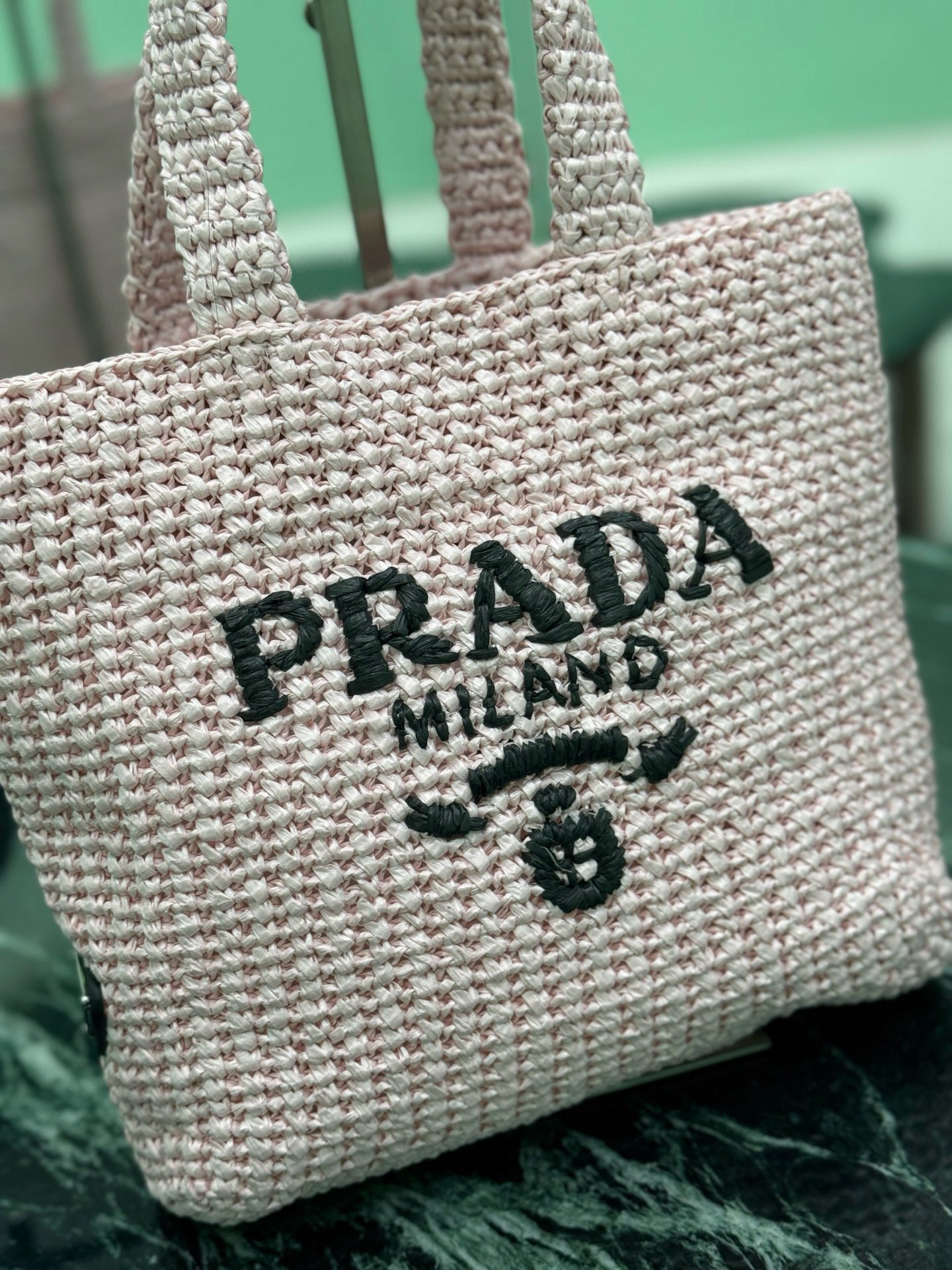 Prada Raffia Tote Bag