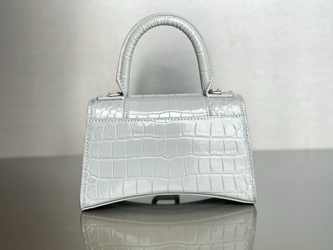 BLCG Hourglass Crocodile Top-handle Handbag(19x8x21cm)