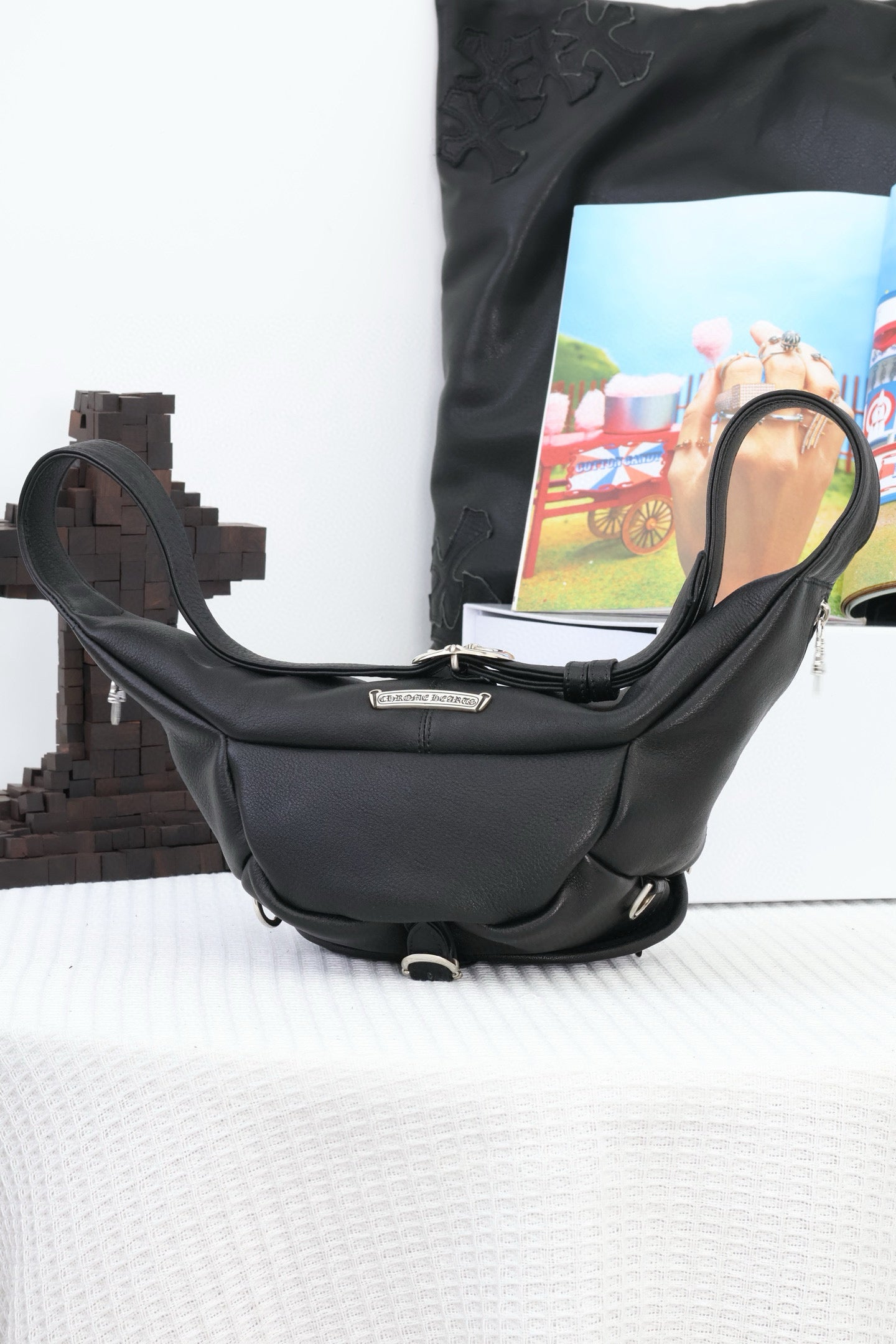CH Black Leather Snat Pack Waist Bag