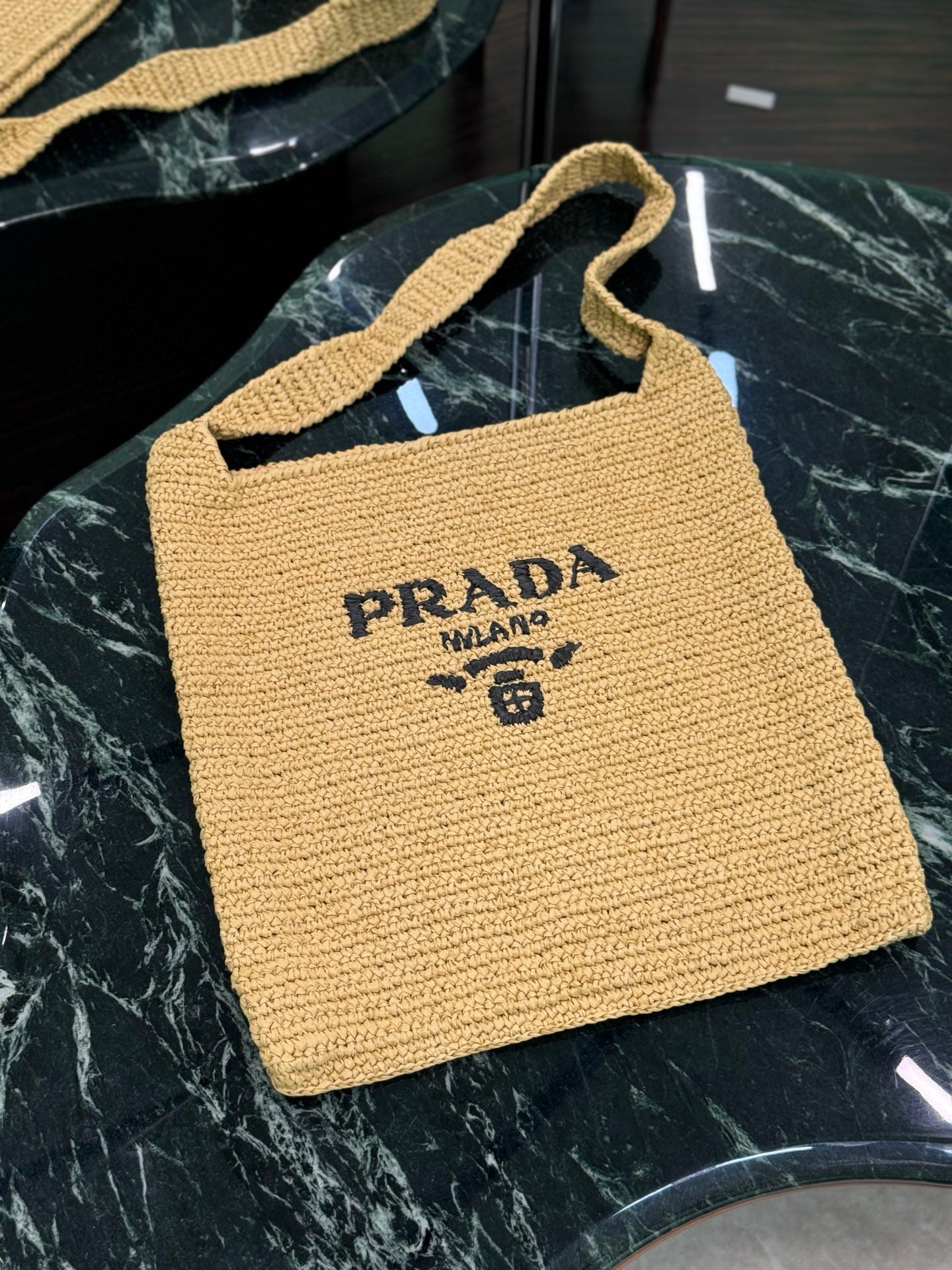 Prada Raffia Tote Bag