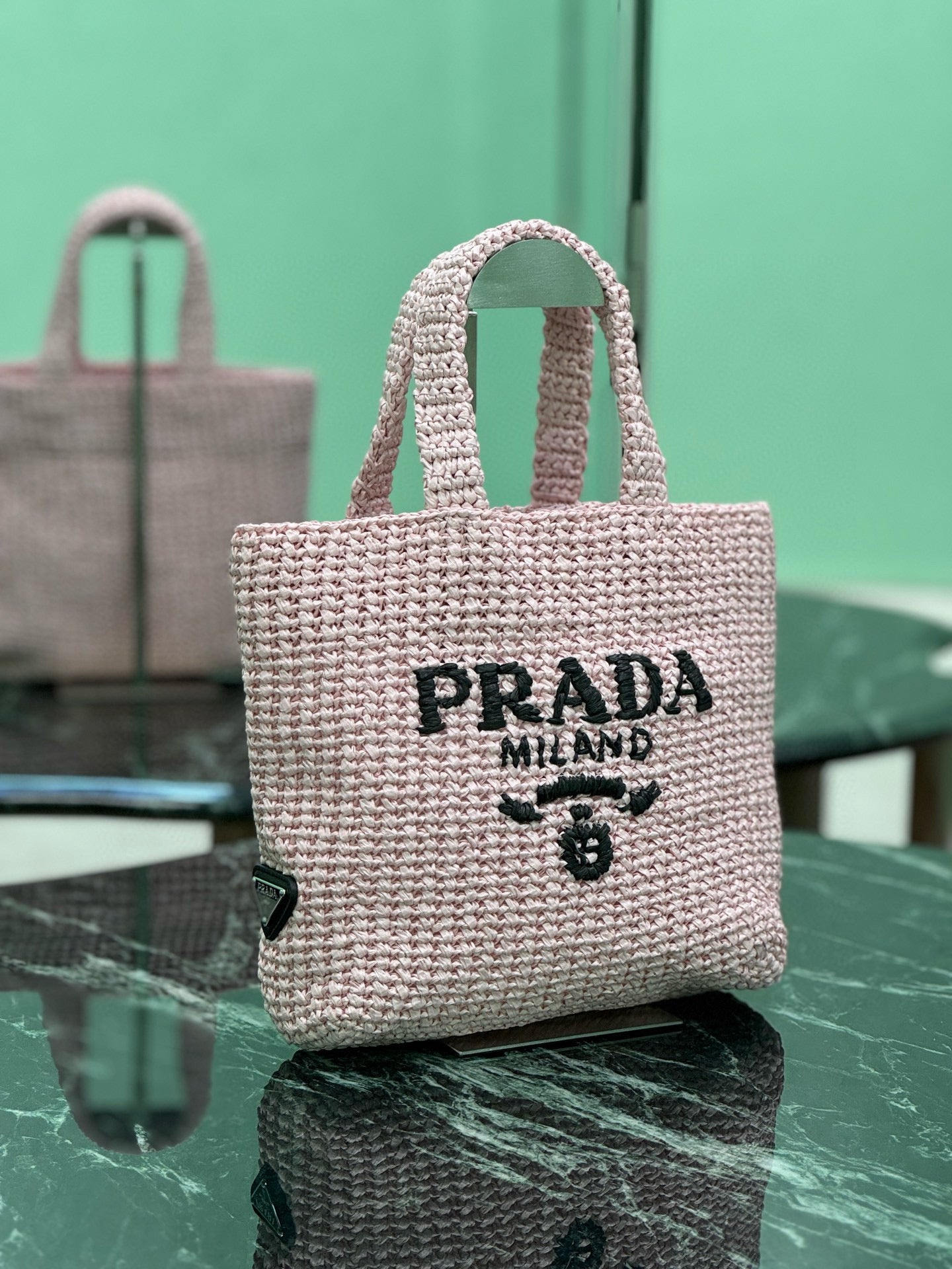 Prada Raffia Tote Bag