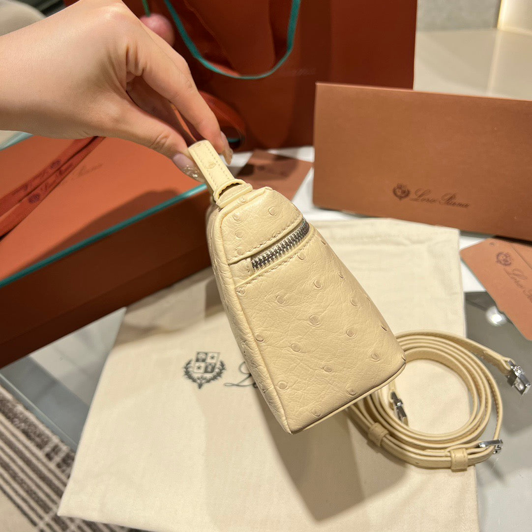 LP Extra Pocket L19 Ostrich Leather Bag