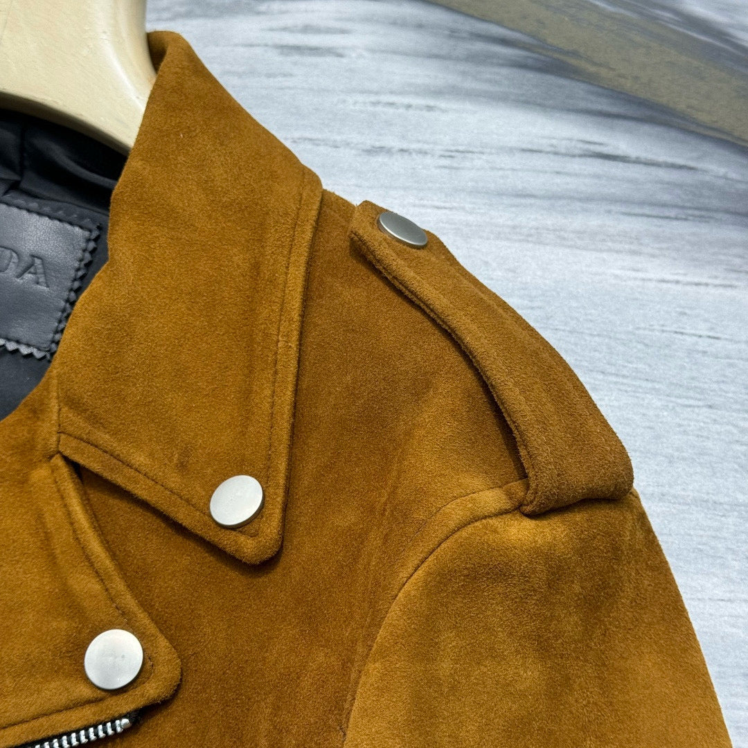 Prada Suede Leather Biker Jacket
