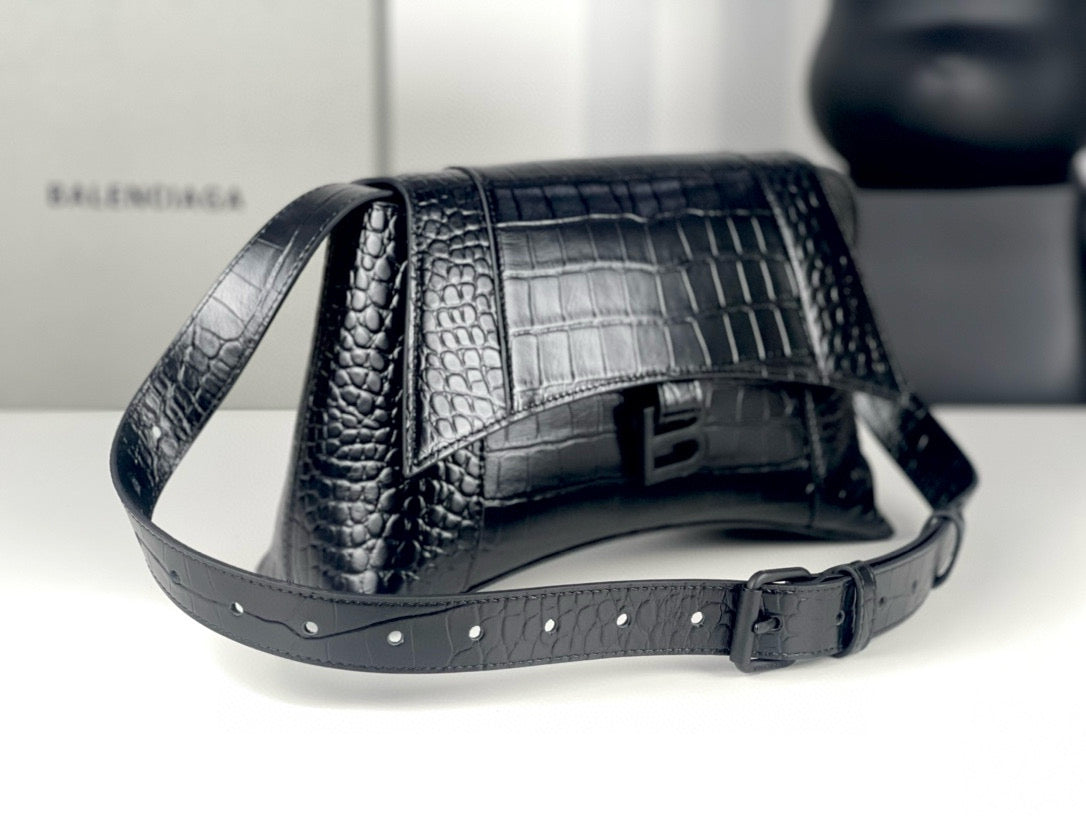 BLCG Downtown Crocodile Embossed Shoulder Bag