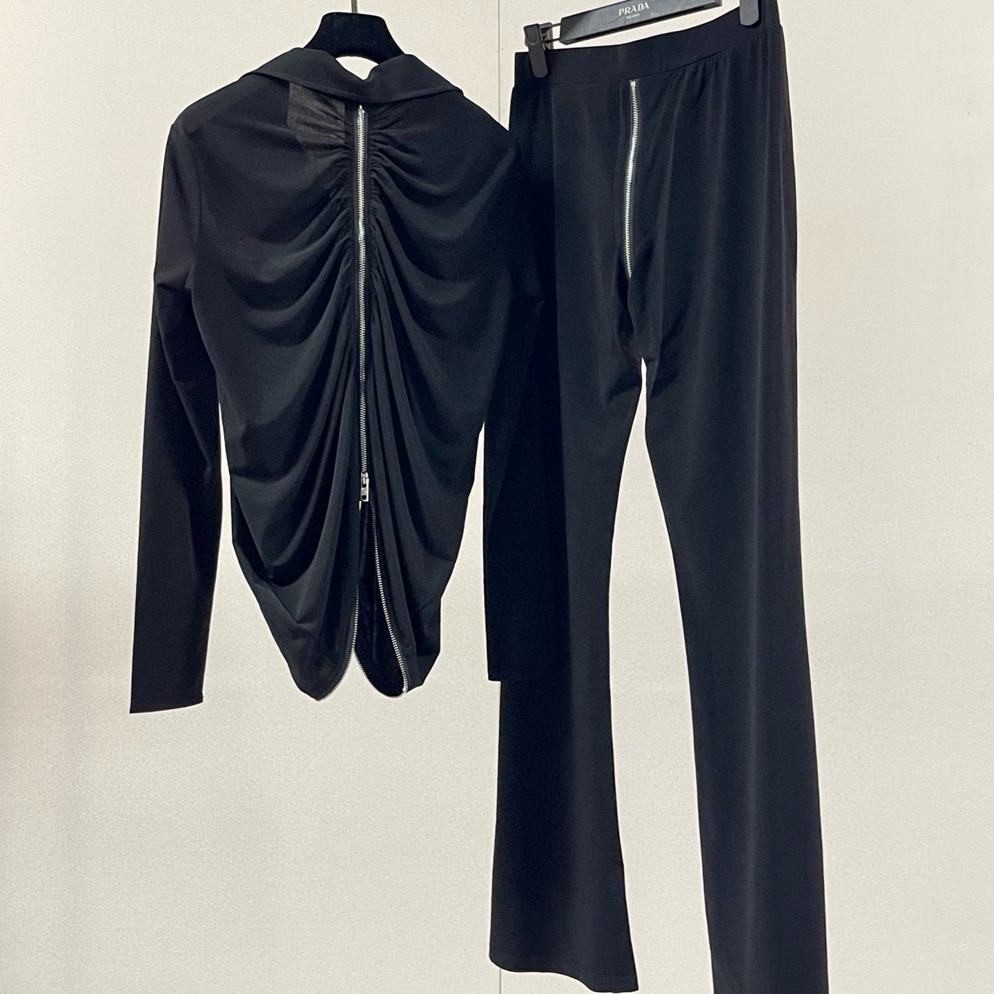 Alexander Wang Black Zip Blouse Set