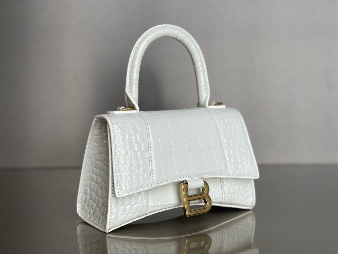 BLCG Hourglass Crocodile Top-handle Handbag(19x8x21cm)