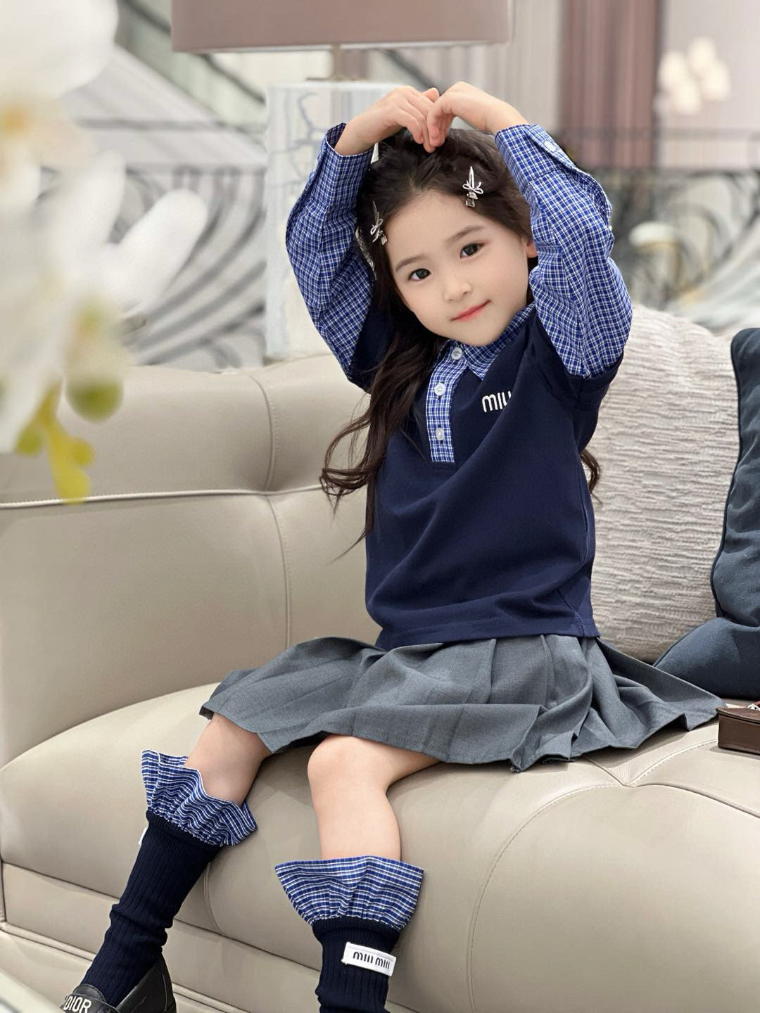 MiuMiu Long Sleeve Polo/Skirt Set