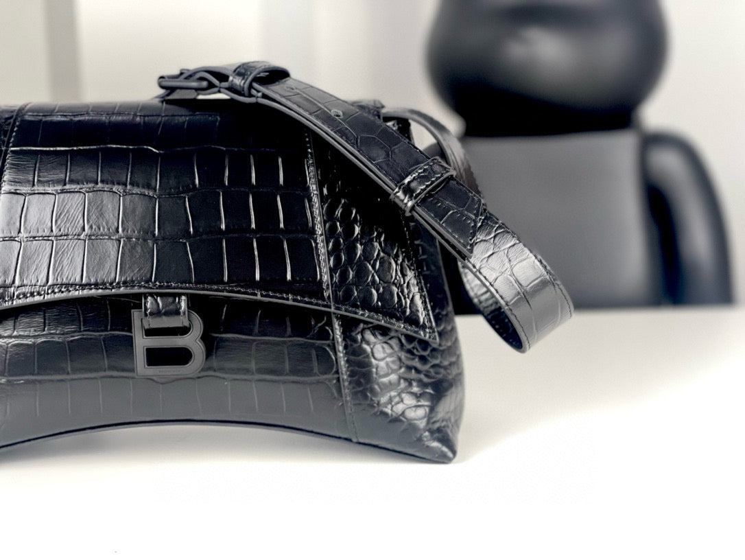 BLCG Downtown Crocodile Embossed Shoulder Bag