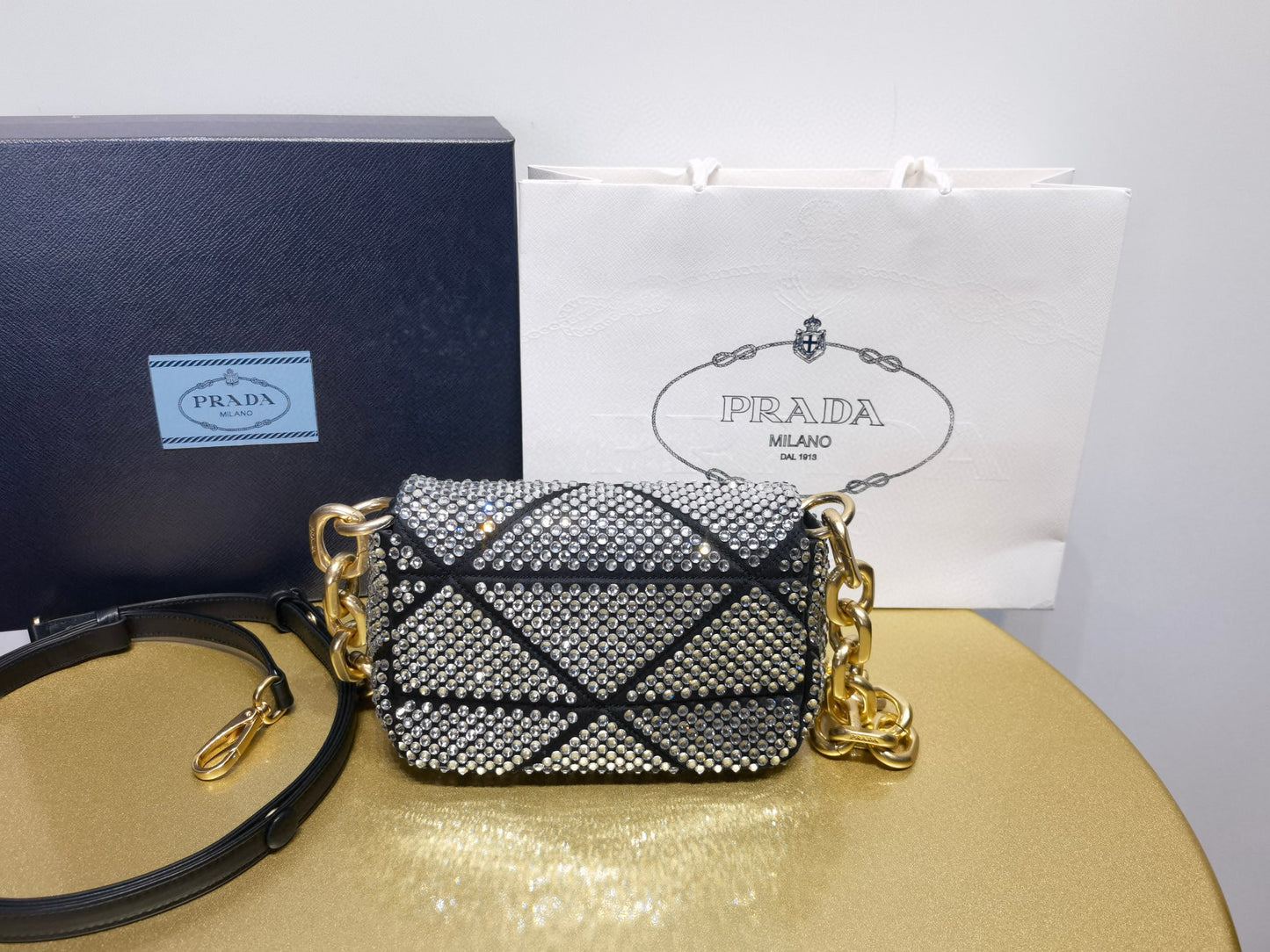 Prada Crystal Bag 17x11.5x6cm