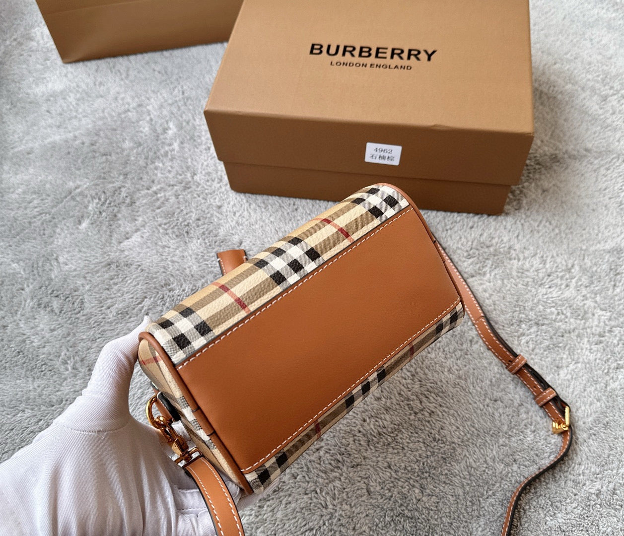 Burberry Check Bowling Mini Bag