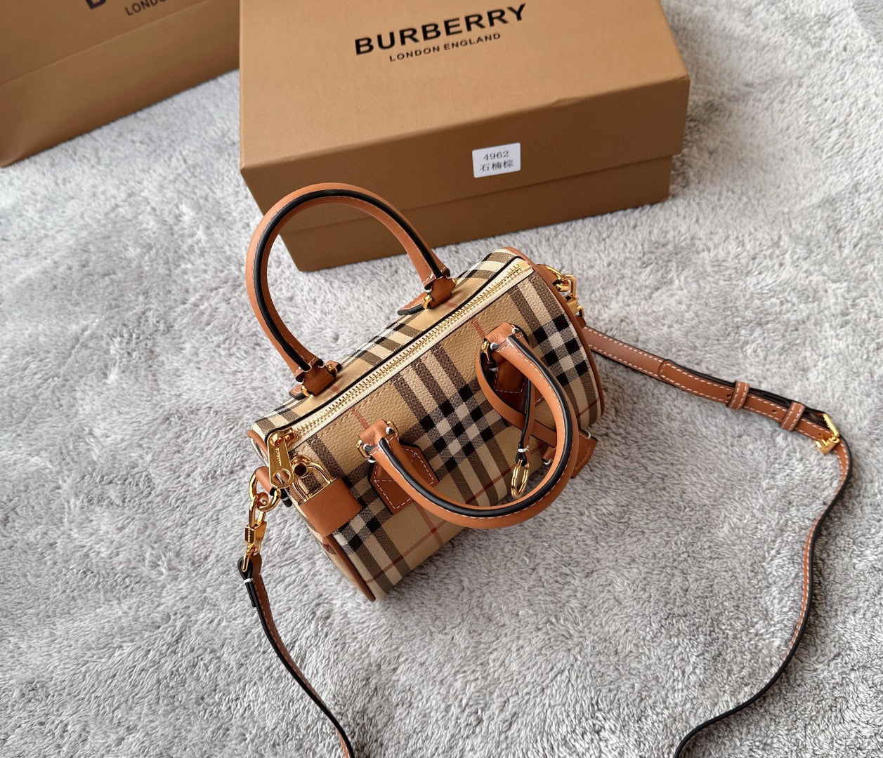 Burberry Check Bowling Mini Bag