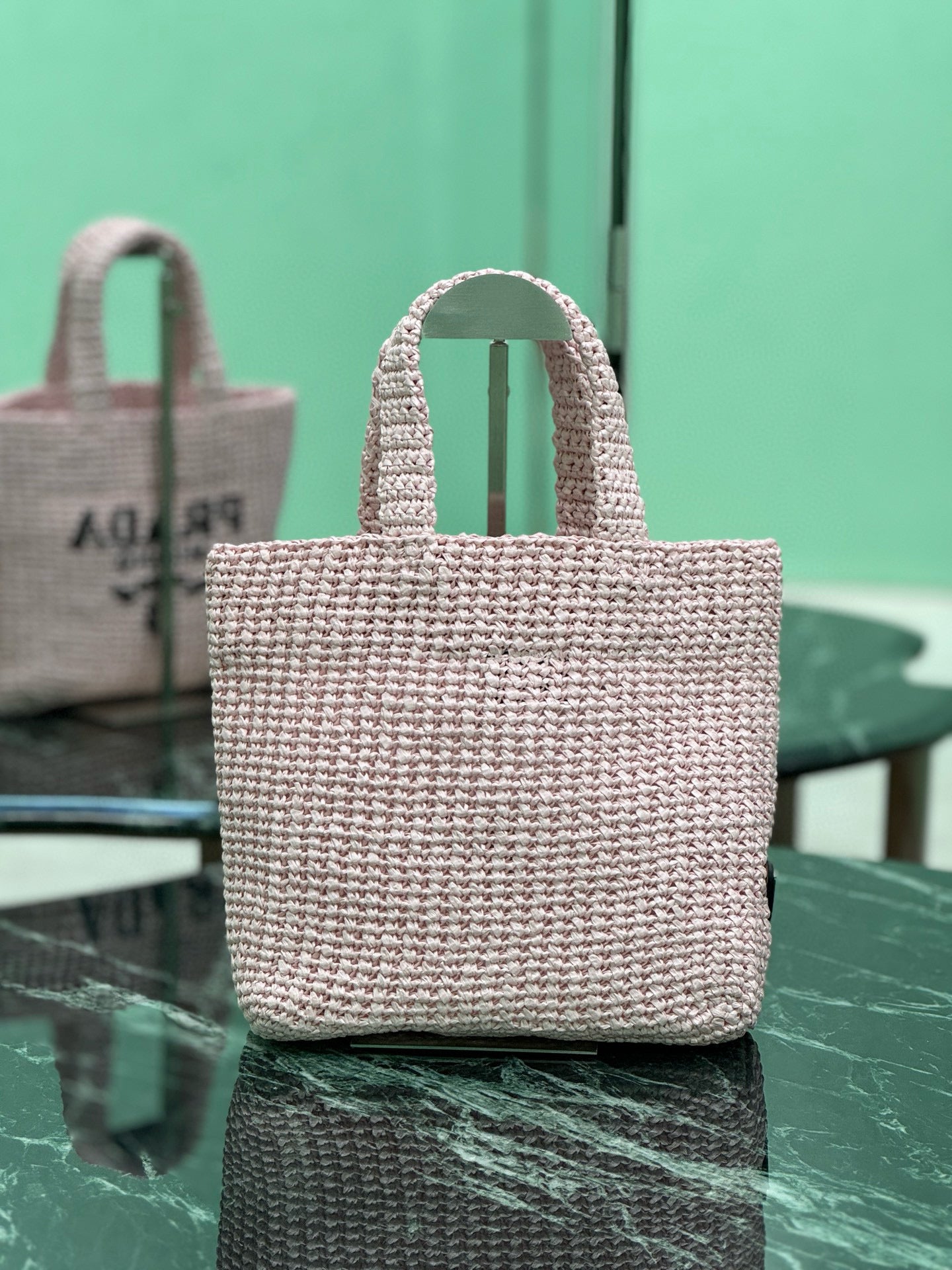 Prada Raffia Tote Bag