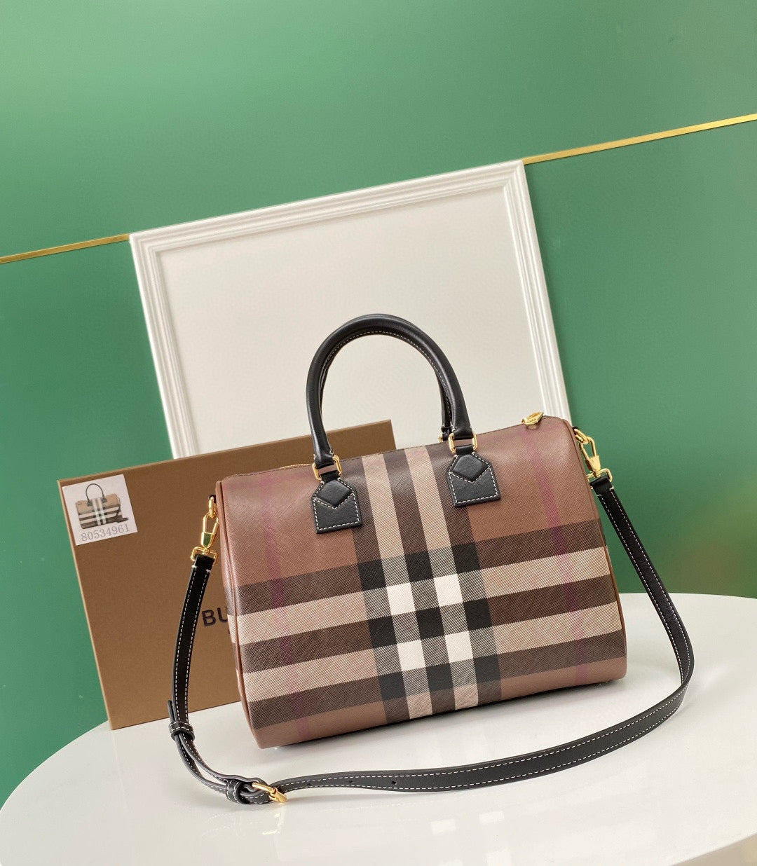 Burberry Medium Check Bowling Bag