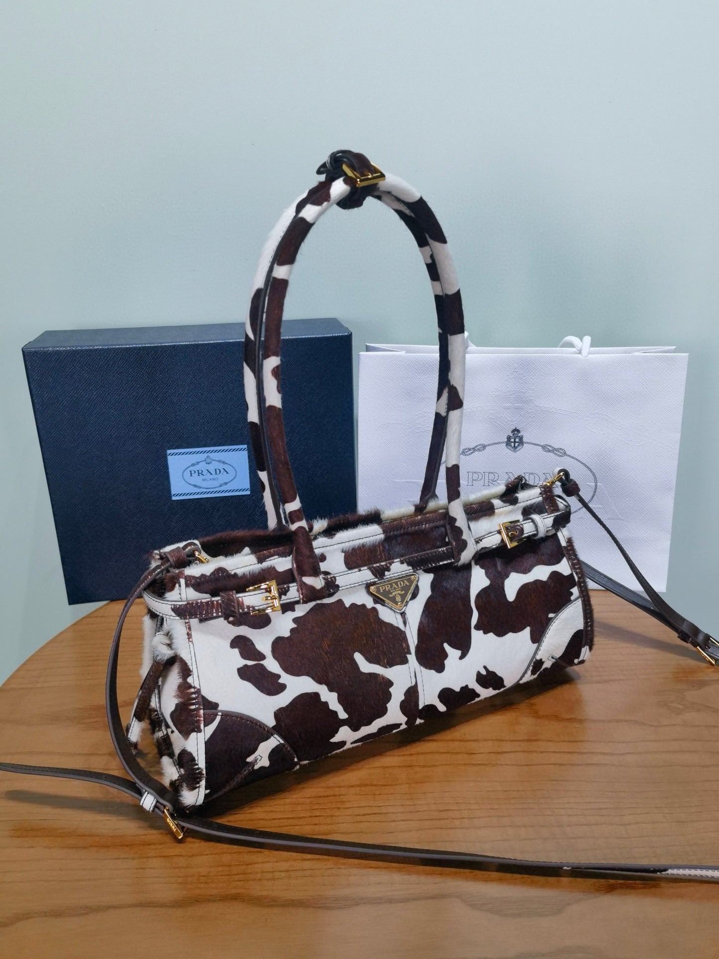 Prada Bonnie Handbag 32x15.5x12cm
